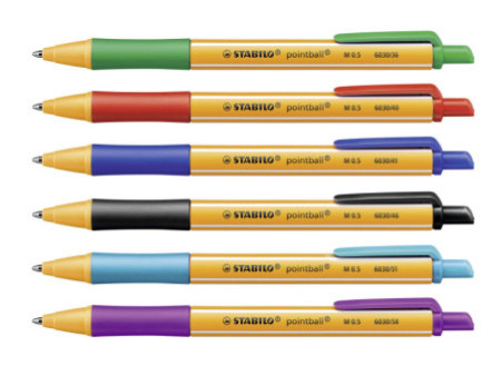 STABILO Stylo à bille rétractable, présentoir carton de 32
