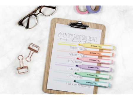 STABILO Surligneur swing cool Pastel Edition, étui PET de 4