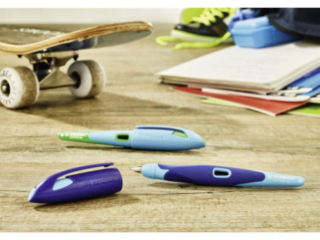 STABILO Stylo plume EASYbirdy R, droitiers, bleu/azur