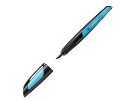 STABILO Stylo plume EASYbuddy A, droitiers, noir/bleu