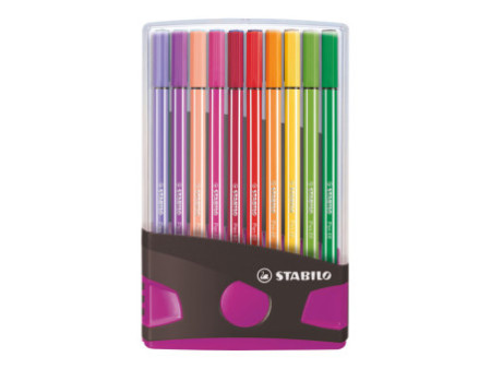 STABILO Stylo feutre Pen 68, ColorParade de 20, gris/rose