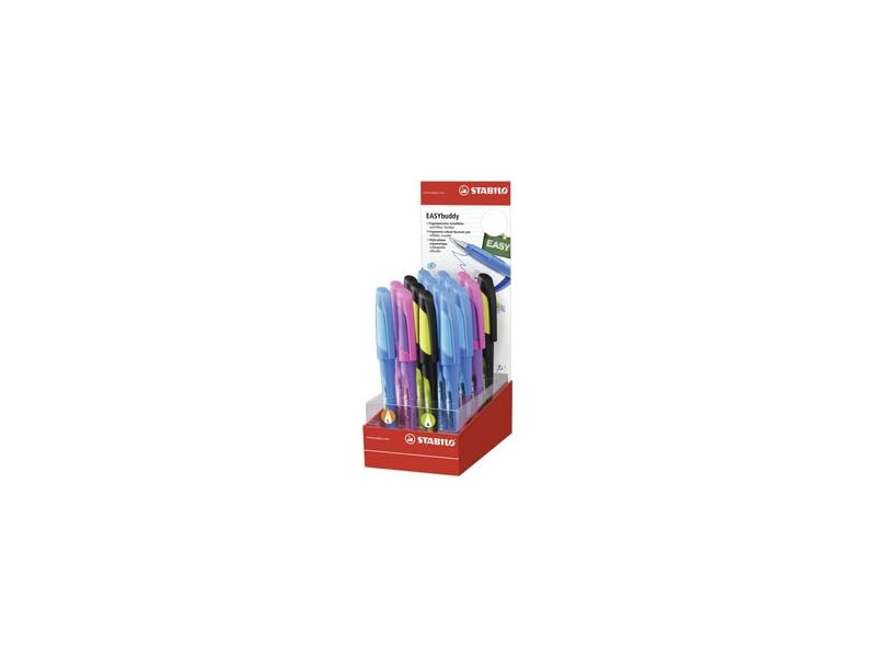 STABILO Stylo plume EASYbuddy M, droitiers, présentoir de 16