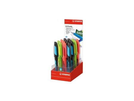 STABILO Stylo plume EASYbuddy M, droitiers, présentoir de 16