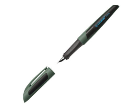 STABILO Stylo à plume Flow, vert kaki/noir