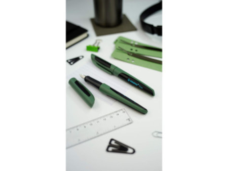 STABILO Stylo à plume Flow, vert kaki/noir