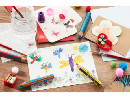 STABILO Crayon multi-talents woody 3 en 1 duo, étui de 5