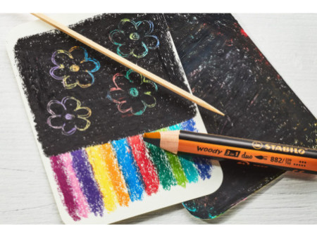 STABILO Crayon multi-talents woody 3 en 1 duo, étui de 5