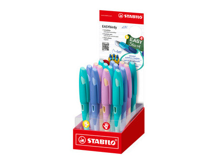 STABILO Stylo plume EASYbirdy pastel, présentoir de 16