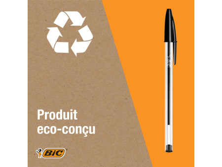 BIC Stylo à bille Cristal Original, boîte carton de 10, noir