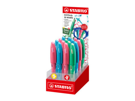 STABILO Stylo plume EASYbirdy 3D Wildlife, A, présentoir