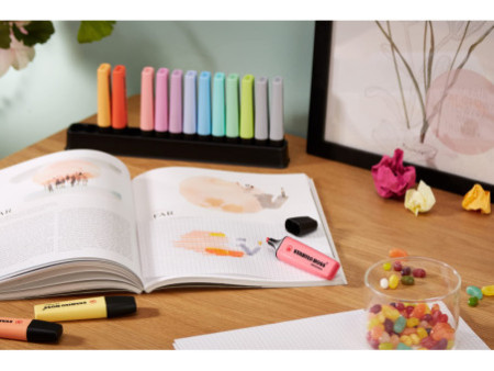 STABILO Surligneur BOSS ORIGINAL PASTEL, set de table de 15
