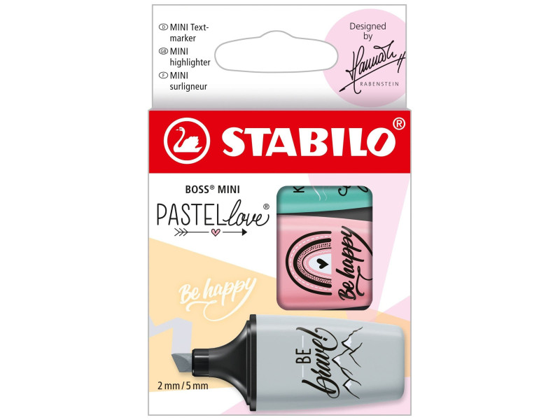STABILO Surligneur BOSS MINI Pastellove 2.0,étui carton de 3