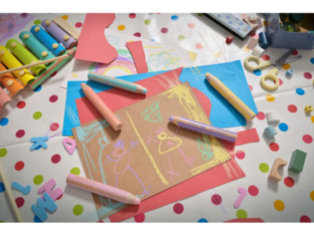 STABILO Crayon multi-talents woody 3en1, rond, bleu pastel