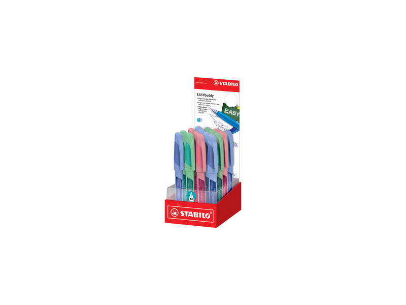 STABILO Stylo plume EASYbuddy M, droitiers, présentoir de 16