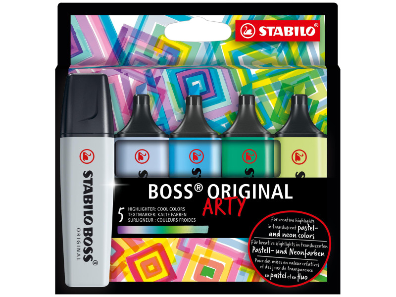 STABILO Surligneur BOSS ORIGINAL, étui carton ARTY de 5