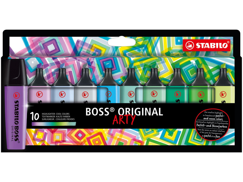 STABILO Surligneur BOSS ORIGINAL, étui carton ARTY de 10