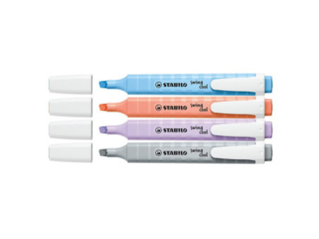 STABILO Surligneur swing cool Pastel, étui en PET de 4