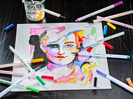 STABILO Feutre pinceau Pen 68 brush ARTY, étui métal de 30