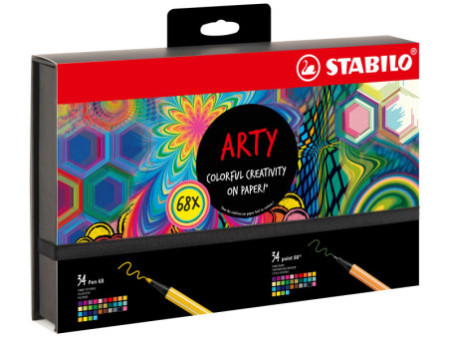 STABILO Set créatif Pen 68 & point 88 'ARTY', étui de 68