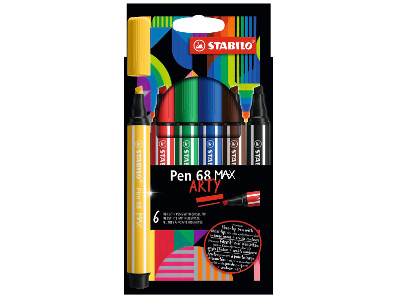 STABILO Feutre Pen 68 MAX, étui de 6 ARTY
