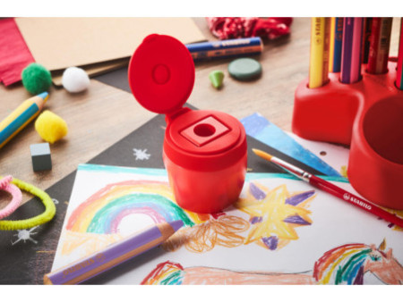 STABILO Taille-crayon à réservoir woody 3 en 1, rouge