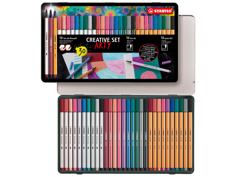 STABILO Set Créatif 'ARTY', étui en métal de 30 pièces
