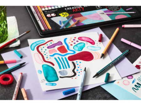 STABILO Set Créatif 'ARTY', étui en métal de 30 pièces