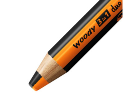 STABILO Crayon multi-talents woody 3en1 duo, orange/noir