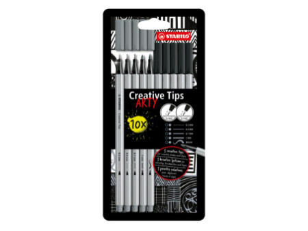 STABILO Kit Creative Tips ARTY SHADING, étui carton de 10