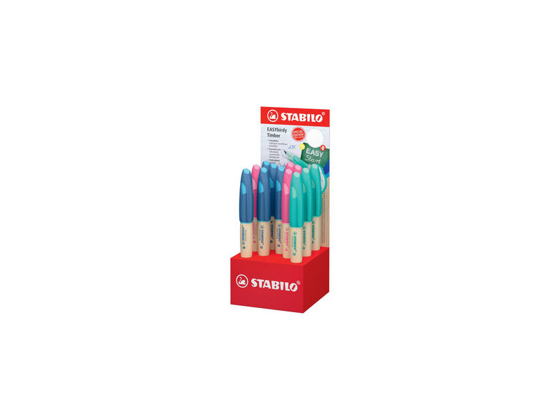 STABILO Stylo plume EASYbirdy Timber L/R, présentoir de 12