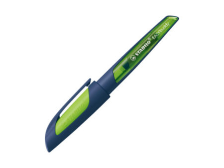 STABILO Stylo plume EASYbuddy L, gaucher, bleu acier/lime