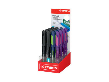 STABILO Stylo plume EASYbuddy M, droitier, présentoir de 16