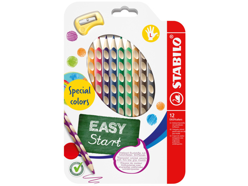 STABILO Crayon de couleur EASYcolors L, étui de 12