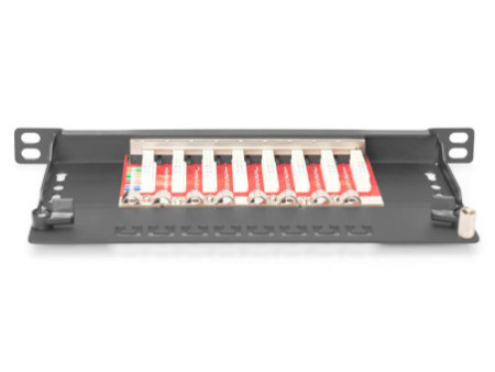 DIGITUS Panneau de brassage 10' Slim Cat.6A, 0,5 U, blindé