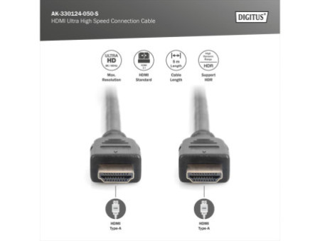 DIGITUS Câble de raccordement Ultra High Speed HDMI, 5,0 m