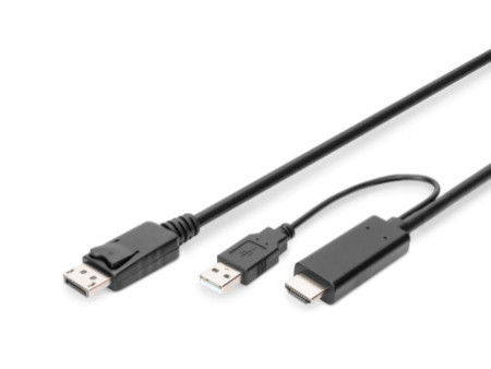 DIGITUS Adaptateur HDMI 4K vers DisplayPort, 2,0 m, noir