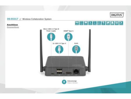 DIGITUS Système de présentation sans fil Click & Present Pro