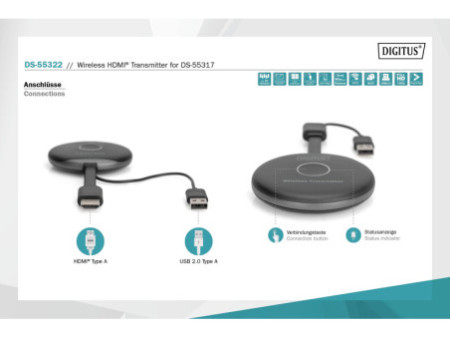 DIGITUS Emetteur HDMI sans fil Click & Present Pro