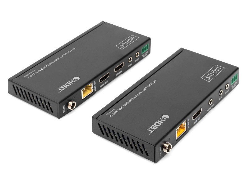 DIGITUS Kit d'extension HDMI 4K HDBaseT 150 m, noir