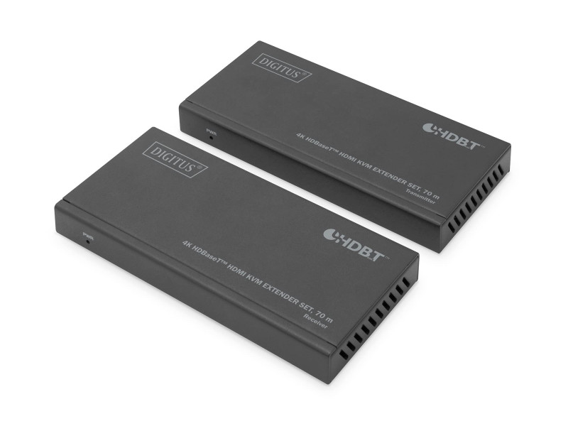 DIGITUS Kit d'extension KVM HDMI 4K HDBaseT, 70 m, noir