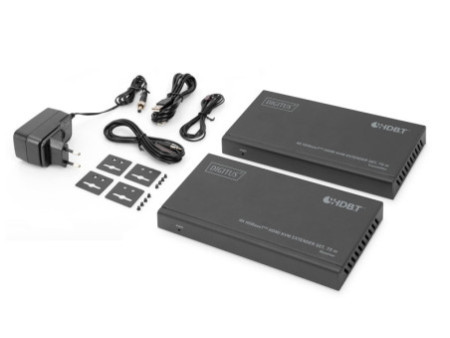 DIGITUS Kit d'extension KVM HDMI 4K HDBaseT, 70 m, noir
