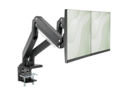 DIGITUS Support double écran universel, fixation par serrage