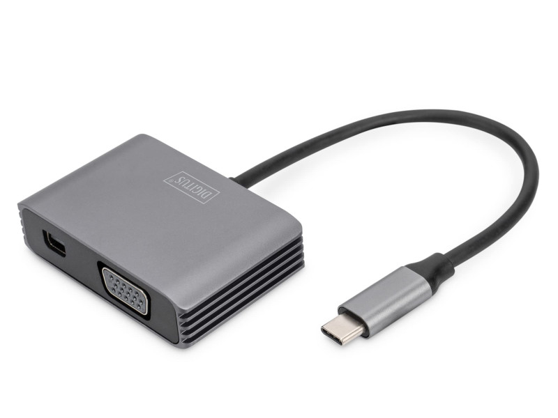DIGITUS Adaptateur graphique USB-C 4K 2en1 Mini DisplayPort
