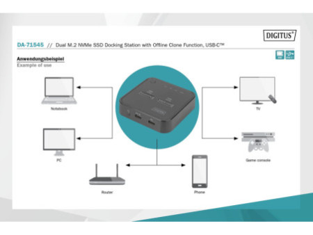DIGITUS Station d'accueil SSD avec fonction de clonage hors