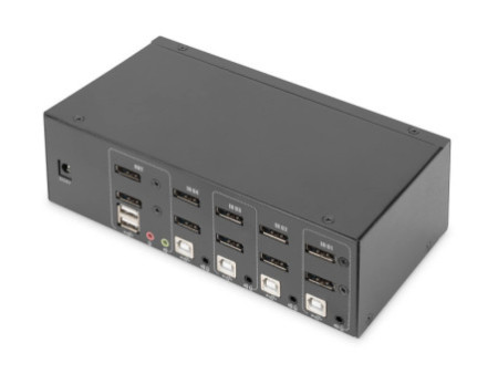 DIGITUS Commutateur KVM, 4 ports, double affichage, 4K