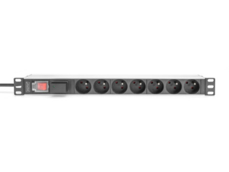 DIGITUS Multiprise 19', 7 prises, 1 U, avec interrupteur