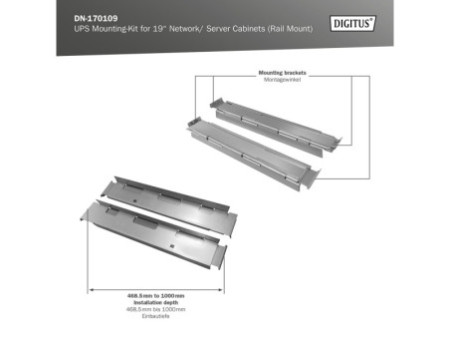 DIGITUS Kit de montage UPS 19' pour armoires réseau/serveur