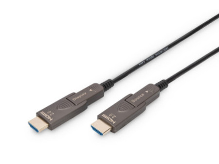 DIGITUS Câble optique hybride actif AOC HDMI, 4K, noir, 15 m