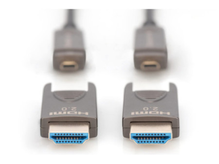 DIGITUS Câble optique hybride actif AOC HDMI, 4K, noir, 30 m