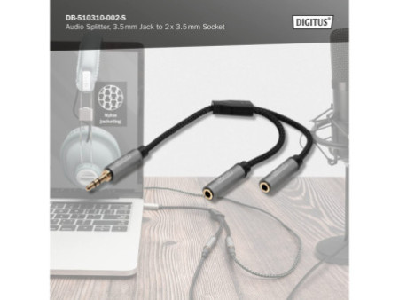 DIGITUS Répartiteur audio, jack mâle 3,5 mm -
